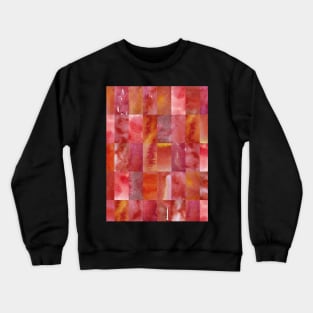 Abstract Minimal Red Watercolour Mosaic Collage. Crewneck Sweatshirt